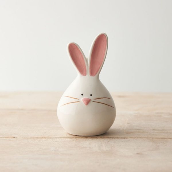 Ceramic bunny wth cute pink ears and nose